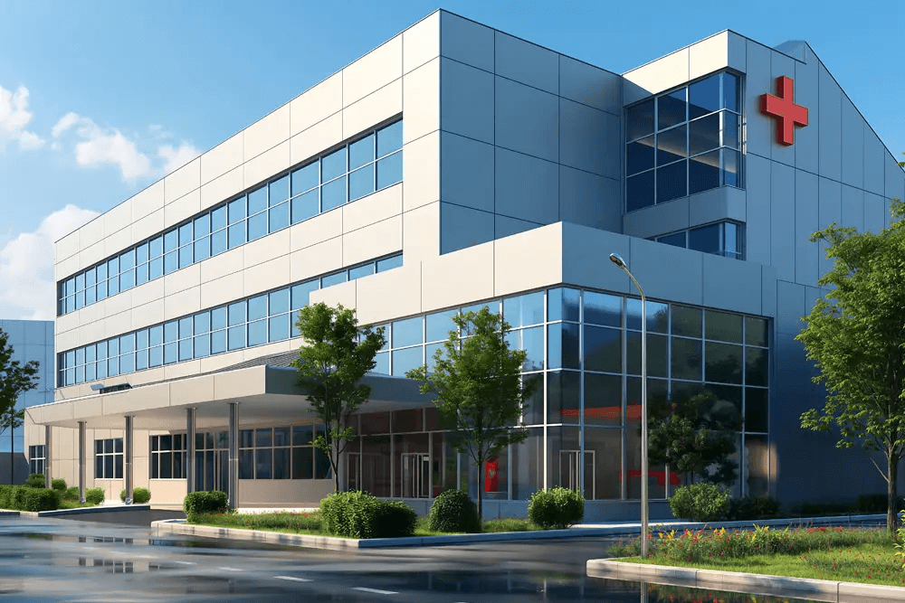 A hospital building